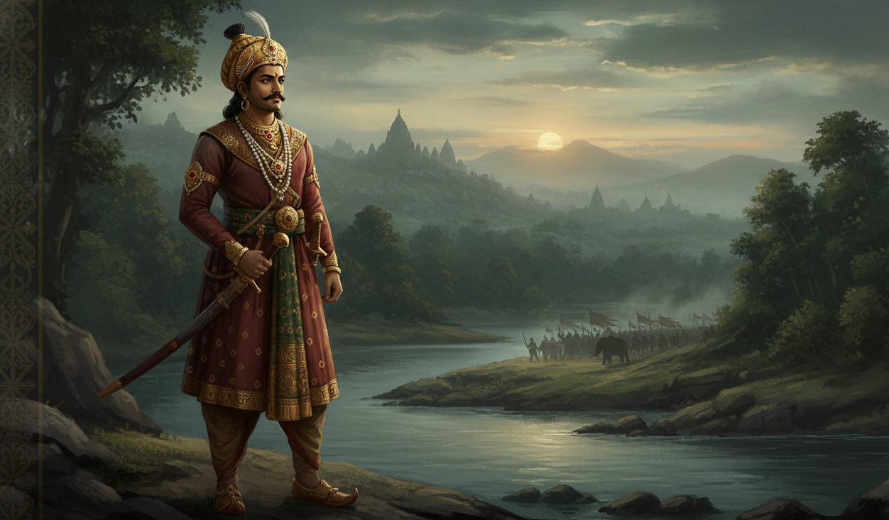 Maharaja Prithu of Assam: The Warrior-King Who Shielded Kamarupa From Invasion Maharaja Prithu, the medieval king of Assam, standing in royal attire