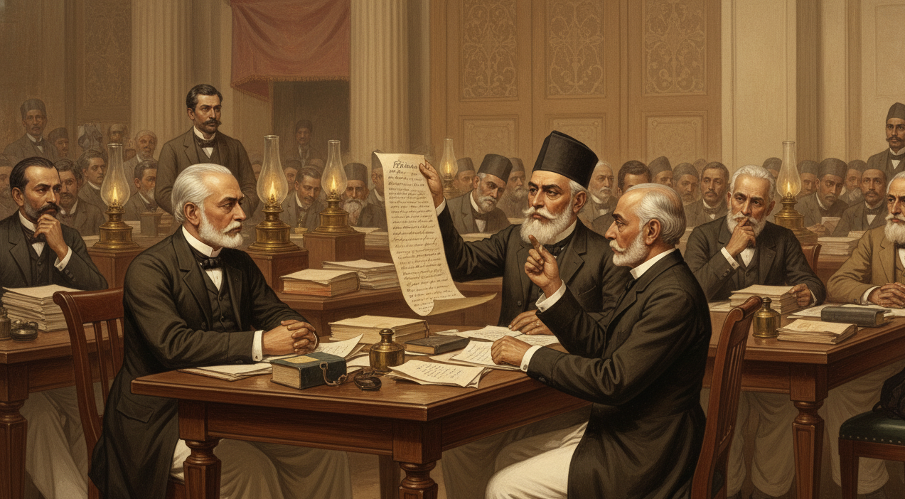 Illustration of early Indian National Congress leaders during the Moderate Phase (1885–1905).