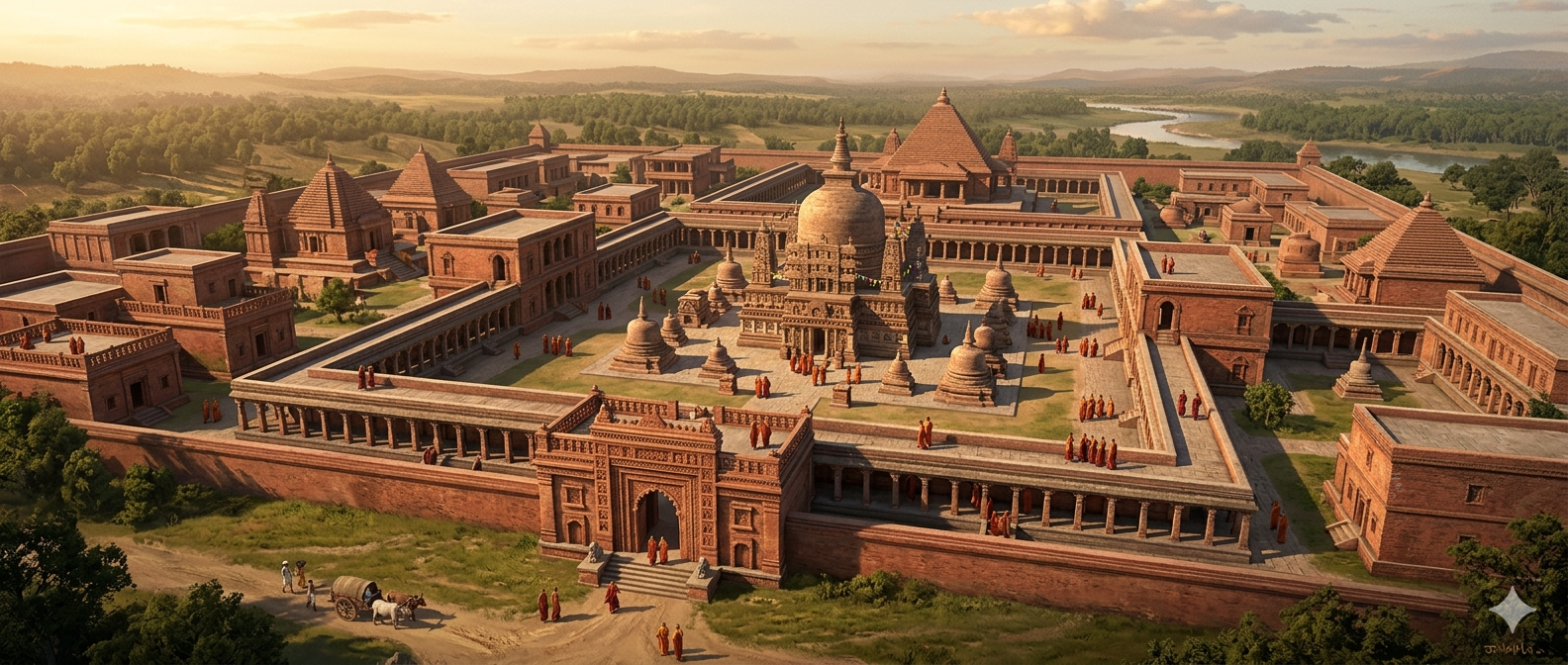Pala Art and Architecture: The Buddhist Cultural Renaissance of Eastern India Reconstruction of a Pala dynasty Mahavihara showing Buddhist architecture in India during the 8th–12